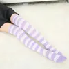 Women Socks INDJXND Fashion Striped Knee Cotton Stockings Thigh High Over For Ladies Warm Long Stocking Sexy Medias