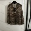 Shirt Womens Sense Leopard Print Print Bow Collar Casual Long Sleeve Loose Shirt Top