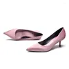 Scarpe eleganti Donna mondana Décolleté rosa nudo Ragazza Festa Tacchi alti 5 cm Punta media a punta Stiletto Slip-on Raso Abbigliamento quotidiano