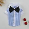 Vêtements pour chiens Gentleman Vêtements T-shirt Robe de chat Costume de mariage Chemise rayée pour petits chiens Costume de Noël Chats Bowtie Pet Outfit