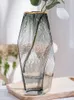 Vases Nordic Light Luxury Gold Simple Geometric Glass Vase Transparent Hydroponic Flower Pot Modern Arrangement Home Living