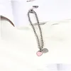 Catena a maglie Catena She Weier Charms Cuore Braclet Braccialetti Perline Femme Regali per le donne Gioielli femminili in acciaio inossidabile Braslet Gioielli Reggiseno Dhpgi