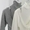 Kvinnors tröjor Lauri Laki Turtleneck Knittröja för kvinnor Slim Fit Tight Cross Off Axla Long Sleeve Pullover Femme Knitwear Tops