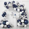 Juldekorationer födelsedag ballong Garland Arch Kit Baby Shower Blue Party Decor Kid Globos Balon 1: a ett år pojke 231023