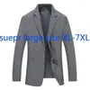 Herenpakken Collectie Mode Suepr Grote Lente Mannen Plaid Gedrukt Single Breasted Casual Blazers Plus Size XXL-4XL 5XL 6XL 7XL