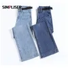 Kvinnors jeans baggy kvinnor brett ben denim blå byxor 25-32 kvinnliga lösa denims för 2023 damer elegant hög midja