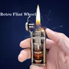 Lighters ZORRO Transparent Fuel Tank Brass Kerosene Lighter Metal Windproof Creative Retro Flint Cigarette Smoking Accessories