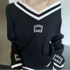 Nowa moda Ccity Advanced Coach Wersja damska okrągłe swetry Swetery Kobieta Francja Haftowa modna odzież Szyja