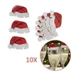 クリスマスハットワインカップカードレッドワインカップシャンパンカップインサートカード装飾カード