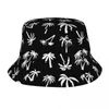 Basker tropisk palmträd hink hatt för kvinnor män strand sol casual uv skydd utomhus fiskare cap boonie