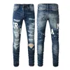 Miri Jeans Hommes Designer Haute Qualité Mode Cool Style Luxe Denim Pantalon En Détresse Ripped Biker Noir Bleu Jean Slim Fit Moto Taille 28-40