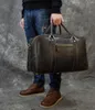 Duffel Bags Luufan Grande Saco de Viagem Genuíno Couro Estilo Vintage Bagagem Homens Masculino Duffle Viajando Weekender para Homem