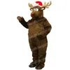 Halloween Deer with Santa Hat Mascot Costumes Top Quality Cartoon Theme Character Carnival Unisex Adults Performance Outfit Christmas Party Outfit Suit