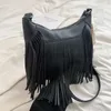 Cross Body Retro Ruffled Women's Messenger Bag Ny IG Högkvalitativ PU Leater och väska Tassel Ippie Gypsy Boo Soul Cross Bagstylishhandbagsstore