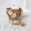 Handbags Summer Children's Woven Bag Lovely Girls Small Coin Purse Handbags Baby Kids Mini Shoulder Bags Princess Wallet