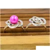 Smyckesinställningar S925 Sterling Sier Ring Fittings POCHOT Pearl Mounts Annar Support Justerbart utsökta Sea Spray Drop Delivery DHTC: er