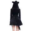 Designer Women Cosplay Sexy Dress Black Cat Halloween Party Animal Costume