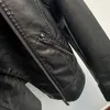 Frauen Leder Frühling Herbst Mode Rosa Moto Jacke Damen Kurze Faux Koreanische drehen-unten Kragen Frauen Tops Hohe qualität