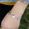 Urok bransoletki w modnej osobowości Nisza Projekt prosty bransoletka damska srebrna kolor słonecznikowy kolczyki dla kobiet