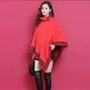 Women's Cape Winter Autunno senza maniche Poncho Donne alla moda Irregolare Casualmente Maglion Maglie Casichi Black Pullover sciolto Pullover Pullover Cloak Wrap Coat Mujer 231023