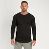 T-shirts pour hommes marque couleur unie Fitness mode manches longues musculation respirant sport automne et hiver tendance chemise mince