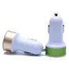 Dual USB Ports Metal Car Charger Colorful Micro Car Plug USB Adapter ZZ