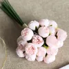 Dekorativa blommor 27 huvuden Artificial Camellia Peony Rose Bouquet Brud Flower for Wedding Party Home Decoration