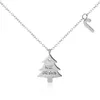 Pendentif Colliers Bijoux de Noël Collier d'arbre pour femmes Collier en acier inoxydable Chaîne Collier Cadeau Bijou Accessoire