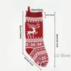 Julgran Sock Santa Claus Candy Gift Socks Snowflake Elk Mönster Decoration Pendant Xmas Party Hanging Decor Supplies Th1210