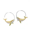 Boucles d'oreilles à Clip en argent Sterling S925 pour femmes, bijoux à clip d'oreille plaqué or, baleine artistique naturelle, à la mode