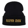 Beanie/Kafatası Kapakları Anarşi Nakış Patch Reaper Crew Visor Samcro Man Beyzbol Kapağı Punk Siyah Motosiklet Kapakları YQ231023