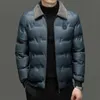 Mens Down Parkas High Quality Jacket Cotton Coat Solid Color Hatless Wool Collar Winter Windproof and Warm 231021