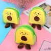 Handbags New Cute Avocado Plush Coin Bag Kids Mini Purse Wallet Lipstick Earphone Key Pouch Bag Charms Pendant Card