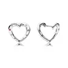 Stud Oorbellen Authentieke S925 Sterling Zilver Hartvormige Cz Damesmode Sieraden Geschenken