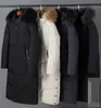 Herren-Daunenparkas, Winter-Daunenjacke für Herren, mit Kapuze, Pelzkragen, modisch, lässig, warme Jacke für Herren, Business-Kleidung, langer Overknee-Mantel für Herren, 231023