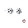 S925은 3mm 4mm 5mm 6.5mm Moissanite Stud Earrings Charm 여성 기본 다목적 귀걸이 여성 웨딩 파티 참여 발렌타인 데이 선물 SPC