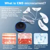 페이스 케어 장치 48pcs EMS Massager 전류 근육 자극기 리프팅 전자 맥박 눈 얼굴 리프트 피부 강화 방지 231021