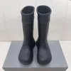 Stiefeletten balenciashoes Modische Regenstiefel aus roten Gummistiefeln Modestiefel mit dicker Sohle Knielange Stiefel U0FOL