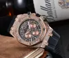 2022 Men's silicone luxury A watch 6 pin feature quartz second running chronograph Business Fashion wristwatch waterproof 24 hour calendar