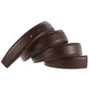 Belts Fashion Pin Smooth Leather Belt Body Strap With Holes No Buckle 3.5cm Width Black Coffee 110cm 120cm 130cm