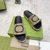 Designer-Hausschuhe G-Gummi-Sandalen für Damen, Sommer, Flip-Flops, luxuriös, flach, flach, dicker Boden, Stickerei, bedrucktes Leinen, High-Heel-Sandale, Plateau-Slider-Schuhe