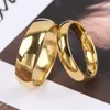 Bagues de bande Mode Simple Bague en acier inoxydable lisse pour femmes et hommes Classique Couleur Or Couple Anneaux De Mariage Bijoux De Fiançailles 231021