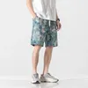 Pantaloncini da uomo Tide Brand Retro floreale con stampa completa ricamo casual e pantaloni medi da spiaggia con personalità di tendenza da strada da donna