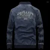 Herrjackor 2023 Autumn Stand Neck Denim Jacket Lossa stor enkel casual wear wear coat