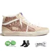 Luxury Designer Mid Star 여자 신발 남자 신발 Platform Sneakers Suede Leather pink silver glitter Gold Vintage Italy Brand Sports Trainers