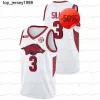 Anpassad anpassad Arkansas 2021 Jämställdhet NCAA Basketball Jersey JD Notae Joe Johnson Khalen Robinson Moses Moody Patrick Beverley Portis Arkansa