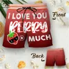 Men's Shorts Couple Matching - I Love You Berry Much 3D Printed Unisex Elastic Waist Summer Beach Harajuku Casual Cool