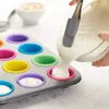 Bakformar 12st. Set silikon kakform runda formade muffin cupcake mögel kök kök matlagning bakvarig maker diy dekorera verktyg 231023
