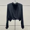 Женские блузки-рубашки, осень 2023, корейская мода, блузка с 3D цветочным декором, высококачественный топ с длинными рукавами Y2k