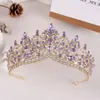 Vintage korony i tiary Peach Crystal Bridal Women Tiara Crown konkurs na bal mat